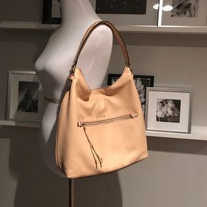 Nude leather shoulder bag